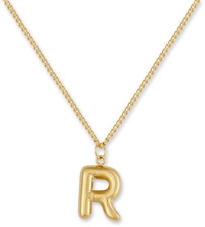GD GOOD.designs Buchstaben Kette Gold Bubble | Initialen Anhänger aus 18K vergoldetem Edelstahl - Wasserfest & Hautverträglich | Halskette Damen A-Z