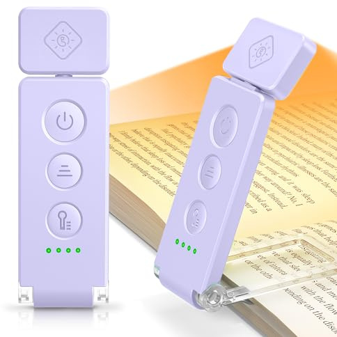 Glocusent Leselampe Buch Klemme 12 LED, Bis zu 100Std. Laufzeit, USB-C | 5 Farben & 5 Stufenlose Helligkeiten, Augenschonend Buch Klemmlampe für Buchliebhaber, Kinder Nachtlesen ins Bett