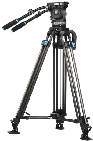 SIRUI Rapid System SQ100+VHS18 Profi Video-Stativ Kit mit EIN-Schritt-Höhenverstellung, Karbonfaser, 25kg Traglast, 195cm max. Höhe, 100mm Halbkugel, 10-stufigem Counterbalance für schwere Kameras