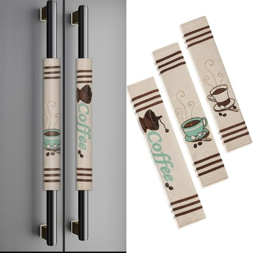 yuhlkopm 3 teilige Handschuhe, Kaffee Haushaltshandschuhe, Gerätegriff, Geschirrspüler Anti Handschuhe, halten Sie das Gerät sauber, Staubschutzhülle 17 x 35 cm