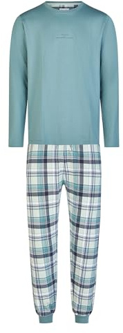 Phil & Co. Berlin Herren Pyjama Weekend Collection grün/blau - Größe M
