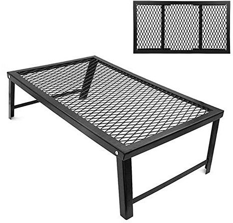 Mavaol Outdoor Klappbarer Mini-Tisch, tragbar, für Camping, Picknick, integrierte Aufbewahrung, Grillrost aus Eisen