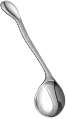 RNXRZANK Portable Ergonomic Curved Stainless Steel Cutlery Set, Fork and Spoon, Practical for Eating Alone, Suitable for Seniors, Left Spoon