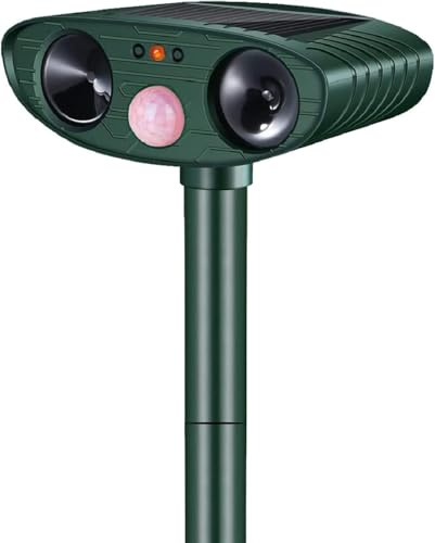 Cat Repellent, Ultrasonic Cat Repellent, Solar Rat Repellent, Cat Deterrent for Gardens UK, Outdoor Animal Deterrent Devices with Motion Sensor for Deer Dog Rabbit Skunk Yard Garden Farm Waterproof