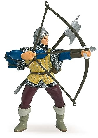 Papo Realistic Blue Archer Figurine Toy, Fantasy Collection, Kids Ages 3+ | Creative medieval combat play | hand-painted | a piece to display and collect | an original gift idea for girls and boys
