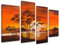 Bild auf Leinwand Afrika 130 x 80 cm 4 Teile Modell-Nr. XXL 6138 Bilder fertig gerahmt auf echtem Holzrahmen riesig. Ausführung Kunstdruck als Wandbild auf Rahmen. Günstiger als Ölbild Gemälde Poster Plakat mit Bilderrahmen