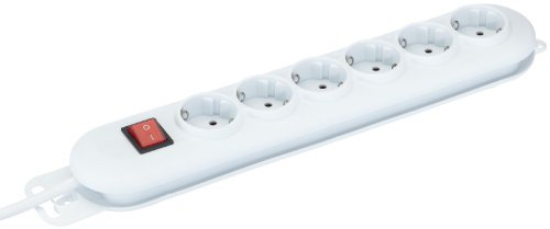 UNITEC White - Line Steckdosenleiste 6-fach mit Schalter