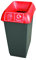 Chabrias Ltd 50 Litre Recycling Waste Bin With Lid & Logo Sticker Included (Red Lid & Plastic Bottle Logo)