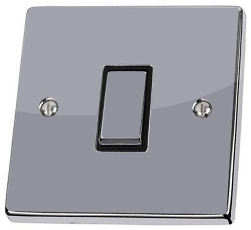 stika.co Set of 2 Plain Silver Light Switch Single Sticker Vinyl Skin Cover Decal, Home Decorative Accessories (Single Switch with Holes)
