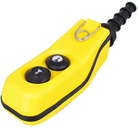 Intratec Hängetaster 2 Tasten 10A 400V – IP65 Kran Steuerung Steuerflasche 2-stufig mit Auf/Ab Funktion – Zuverlässig & belastbar – Perfekt für den Einsatz in der Industrie