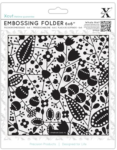 Xcut 6x6 Embossing Folder Berries, DIY Arts & Craft Accessories, Card Making Supplies Embossing Decoration, Scoring Supplies & Crafting Tool Accessories, Scrapbooking, Embossing Ink Pads