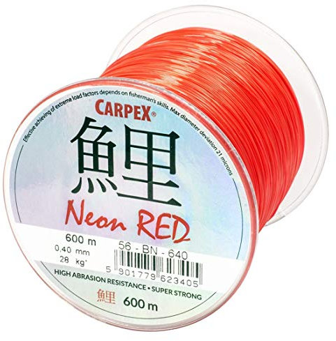 600m ROBINSON rote monofile Angelschnur Karpfenschnur Method- Feederschnur (Ø 0,40mm / 28,0kg)