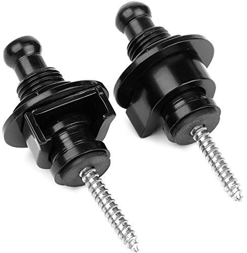Eison Straplocks Premium Guitar Strap Locks & Buttons Security Strap locks Quick Release Strap Retainer System Black (2Pack)