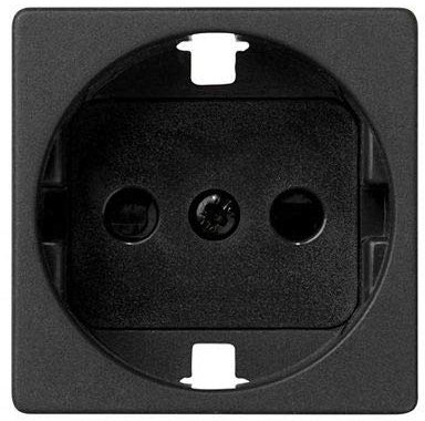 CABLEPELADO Tapa para base enchufe Schuko Simon 27 | Tapa con dispositivo de seguridad para la base de enchufe schuko | 2700041-038 | 45x45 mm | 1 elemento | Acabado Grafito | Simon 27