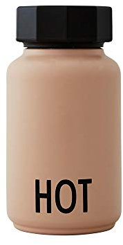 Design Letters Thermo/Isolierflasche, HOT & COOL, Klein (Soft Camel) - BPA-frei doppelwandiges Vakuum, Edelstahl, Nordisches Design, Ideal für unterwegs, 330 ml, Auslaufsicher, leicht, 204 g.