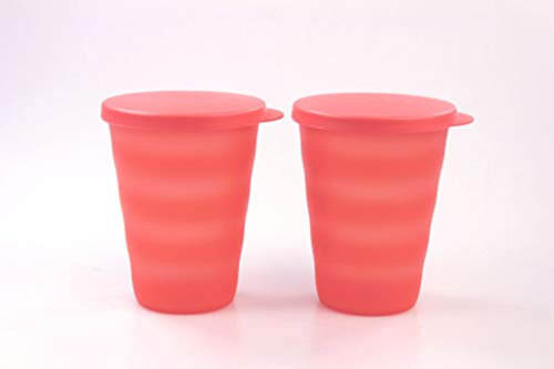 Tupperware Junge Welle - Vasos (330 ml, 2 Unidades), Color Naranja