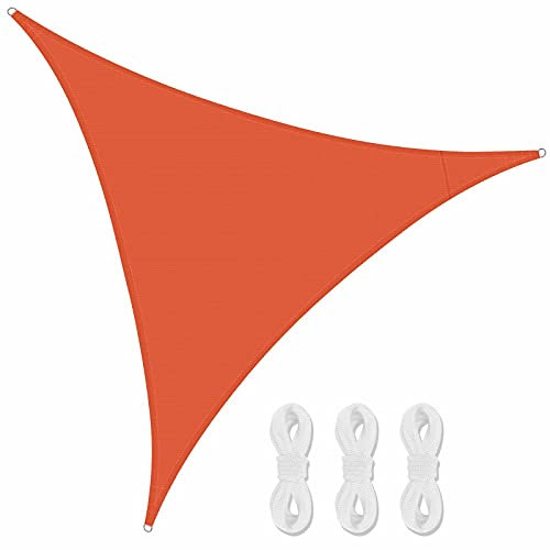 Voile d'ombrage Triangulaire Imperméable, Toile Ombrage HDPE Respirant Protection Rayons UV, pour Résistant et Respirant pour Jardin Terrasse Camping Fête Piscine, avec 3 Morceaux de Corde