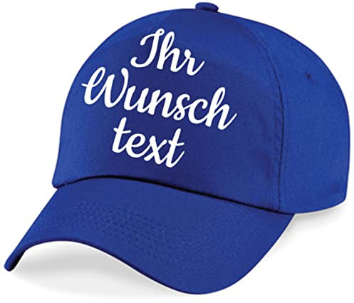 Deitert Kappe, Basecap individuell bestickbar mit Namen oder Wunschtext | über 20 Farben zur Auswahl Royalblau