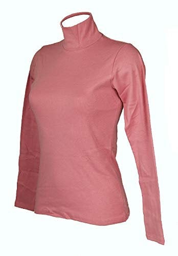 RAGNO Lupetto Donna Maglia Mezzo Collo Manica Lunga Caldo e soffice Cotone bio Articolo D274AZ BIO Cotton, 082 Rosa Antico, 3 - Terza