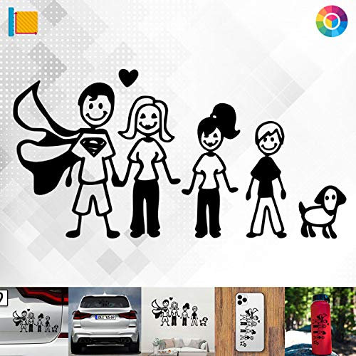 Decus Shop Superman Familie Strichmännchen 3117 // Sticker Aufkleber vers. Größe Farbe