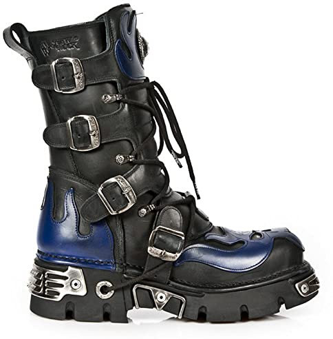 107-C5 Stivali da uomo in pelle 100% argento teschio metallizzato