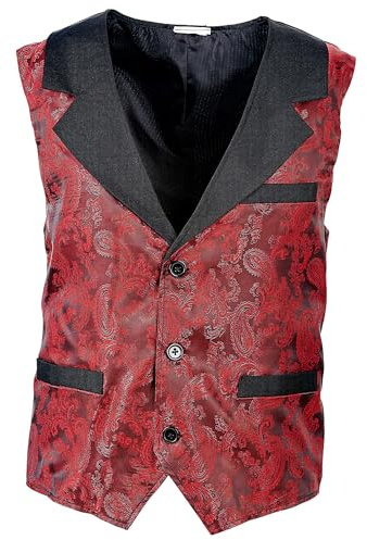 W WIDMANN MILANO Party Fashion - Kostümweste Herren | Jacquard-Weste für Vampir-, Gothic-, Viktorianische und Steampunk-Kostüme, Halloween, Karneval