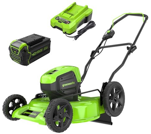 Greenworks 40V 19 Brushless Lawn Mower (High Wheel), 5.0Ah Battery