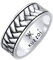 Kuzzoi Herrenring oxidiert, Bandring massiv (7 mm) in 925 Sterling Silber, Vintage Herren Schmuck Accessoire mit Fischgräten Struktur, Markanter Ring für Männer in der Ringgröße 60–66, 0601512921 (58)