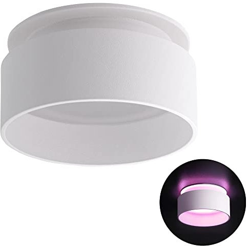 SSC-LUXon Sudara Design Deckenleuchte Sudara weiß mit indirektem Licht mit WLAN LED RGB CCT - Strahler kompatibel mit Alexa, Siri & Google