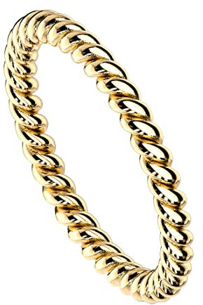 Taffstyle Damen Ring Edelstahl Schmaler Geflochtener Bandring Damenring Trauring Fingerring Gold Größe 54 (17.2)