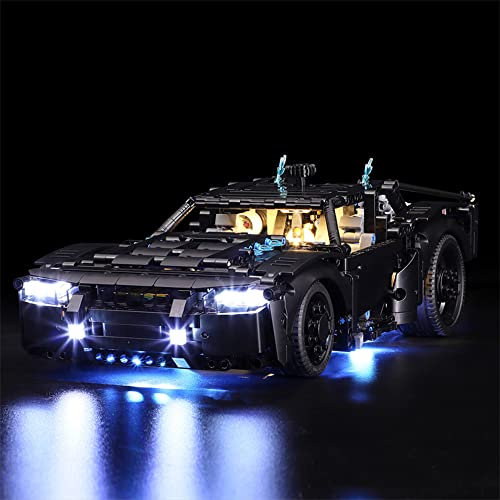 GEAMENT Set di Luci LED Compatibile Con LEGO BATMOBILE DI BATMAN – Kit Di Illuminazione per Technic 42127 (Modello di mattoncini non incluso)