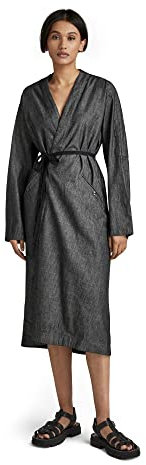 G-STAR RAW Damen Wrap Kleid, Schwarz (Jet Black D22159-D195-A814), L