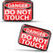 SkinoEu 2 x Aufkleber 3D Gel Silikon Stickers Danger Achtung Do Not Touch Auto Moto Motorrad Fahrrad Skate Fenster Tür PC Tablet Laptop Tuning KS 114