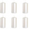 Nipter Stumpenkerzen Weiß Metallic Säulenkerzen Blockkerzen, Durchmesser 5 cm, Höhe 10 cm, geruchsneutral, lange Brenndauer 20h, Set 6 Stück (1 Box)