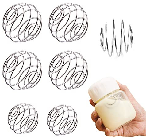 Ensemble de 6 pièces de boule de ressort de tasse de shaker en acier inoxydable, mélangeur auxiliaire, utilisé pour la poudre de protéines, la poudre de milkshake et d'autres boissons mélangées
