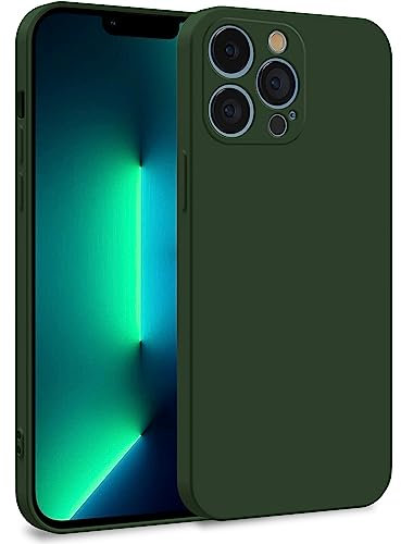 MyGadget Cover per iPhone 13 Pro - Custodia in Silicone Morbido a Doppio Strato – Case con Protezione Fotocamera & Fodera Interna Antigraffio - Verde oliva