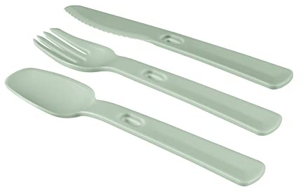 Curver Smart to Go Besteck-Set, Grün, 100% recyceltes Material, 16 x 3,5 x 1 cm