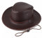 Herren-Lederhut Outback-Hut for Herren, Frühling, Sommer, wasserdicht, Leder, Cowboyhut, Western-Regenhut mit Kinnschnur Hüte für Männer (Color : Coffee, Size : One Size)