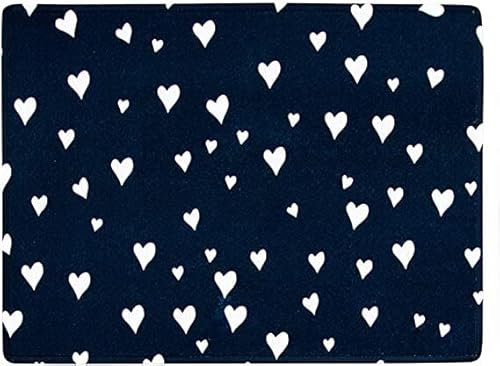 Mars & More Tischset 2 Stück aus Filz Herzen überall blau weiß Rückseite Latex rutschfest 40 x 30 x 1 cm