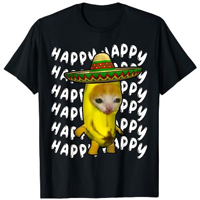 Sombrero Banana Cat Bananacat Meme Mexikanischer Hut Kitty Meme T-Shirt