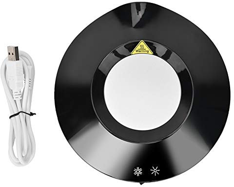 USB Coaster with Dual Purpose, Cold Hot Coffee Cup Insulated Pad Mat for Office Home (Black)