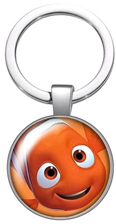World Turtle Clownfish Marlins Schlüsselanhänger, modisch, niedlich, Findet Nemo Art, Kristall, Foto-Anhänger, silber, 35