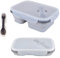 alouweekuky Lunch Box Plegable, Fiambrera portátil plegable con Dos compartimentos con Cuchara de Tenedor Apto para adultos y infantil (Gris)
