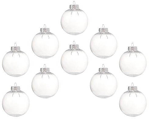 Kichvoe 10stücke Transparente Hängende Kugeln Weihnachten Baum Ornament Anhänger Dekor Party Versorgung Selbstgemacht Geeignet