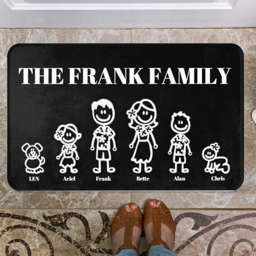 LLLGSH Personalised Door Mat - with Name, Initial, Text, Customise Doormat - Customised door Rug - Customise Welcome Door Mat for Entryway Patio Hallway Indoor Outdoor - 16×24in