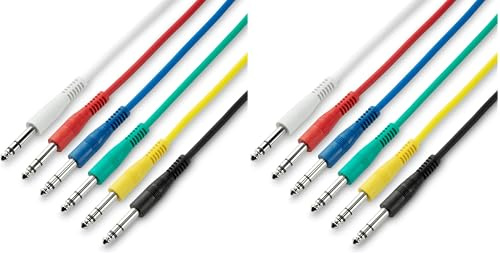 ah Cables Adam Hall 3 Star Series 0.6m 6.3mm Jack Stereo to 6.3mm Jack Stereo Patch Cable Set (Pack of 2)