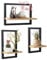 hi-home Set mit 3 Wandregalen, Schwebende Regal für die Wand Deko, Hängeregale zur Wandaufbewahrung, Quadratische Bücherregal Wand, Wandregal Holz Hängeregal für Schlafzimmer, Wohnzimmer, Braun