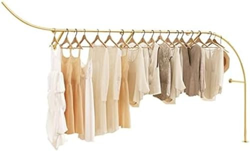 Einzelhandels-Kleiderständer für Boutique-Geschäfte, goldene Kleiderständer für Kleiderstangen, Moderne Wand-Kleiderständer aus industriellen Rohren, Aufbewahrungsregale für Garderoben-Kleid