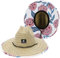GEMVIE-Sombrero de Paja Verano Sombrero de Salvavidas Paja Gorro de Playa de ala Ancha Protección Solar para Mujer y Hombres