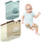 Navaris Rodilleras Gateo - 6x Pares de Rodilleras Bebe Gateo - Pack Rodilleras Antideslizantes Bebe - 6x Par de Rodillera Bebe con Diseños de Animales - Verde Marrón y Blanco